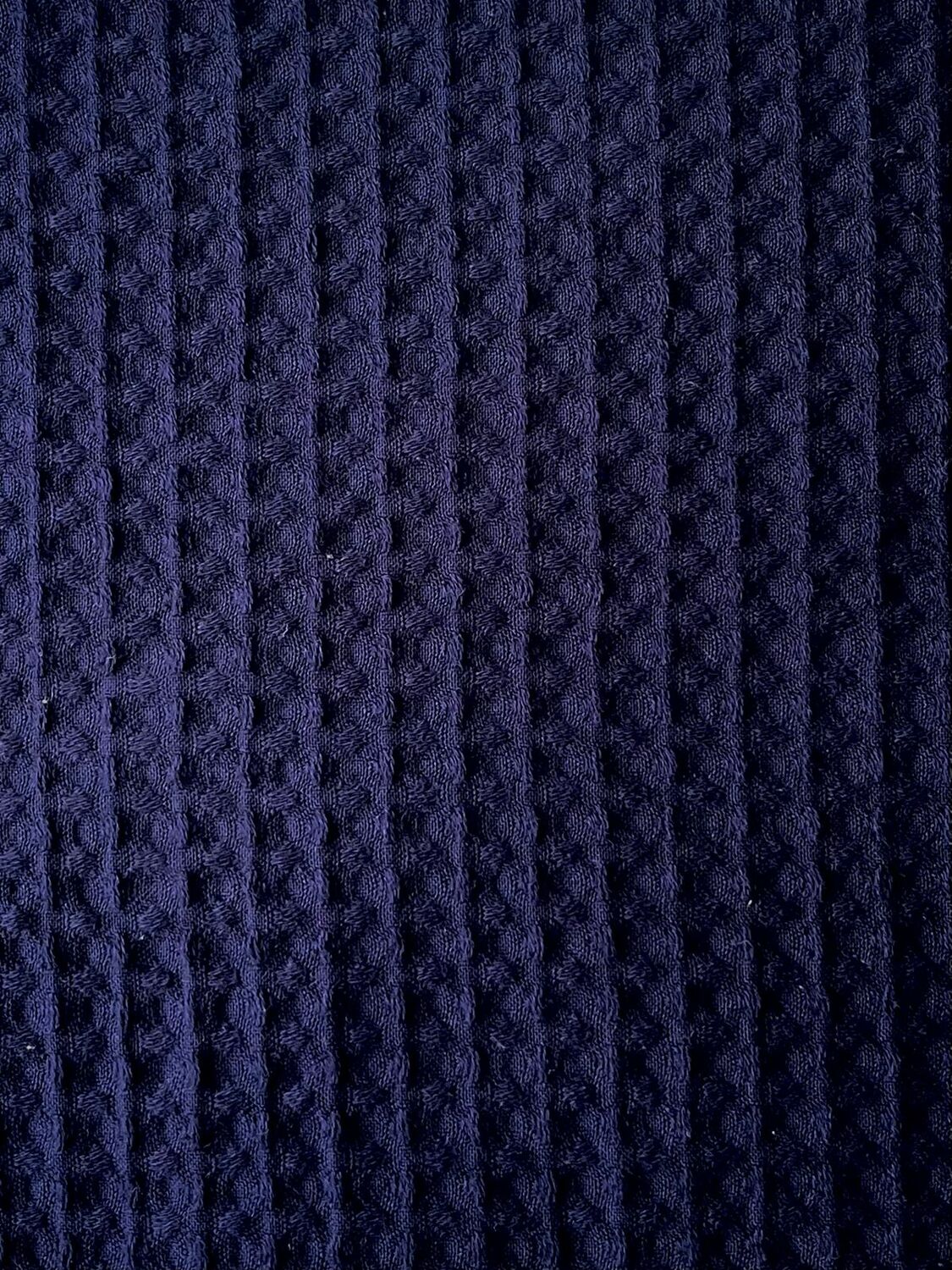 Ткань вафельная темно-синяя